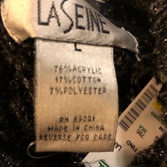 New W/ Tags~Black/Silver Laseine Sweater - Picture 16 of 16